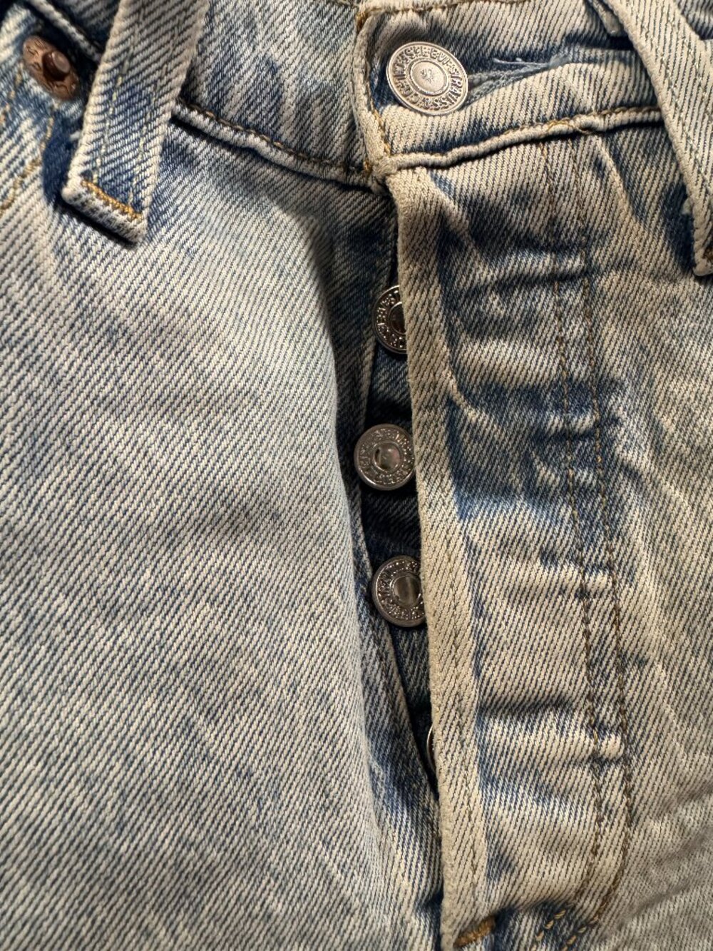 Levi's Premium 501 S Skinny Light Stone Wash High Rise Button Fly Jeans